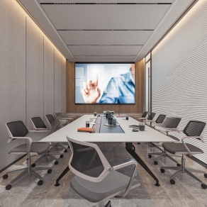 现代会议室3D模型下载